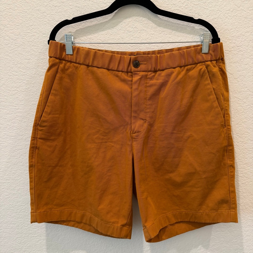 Everlane Uniform Performance Chino Shorts Mens Large Burnt Orange Ochre Stretch